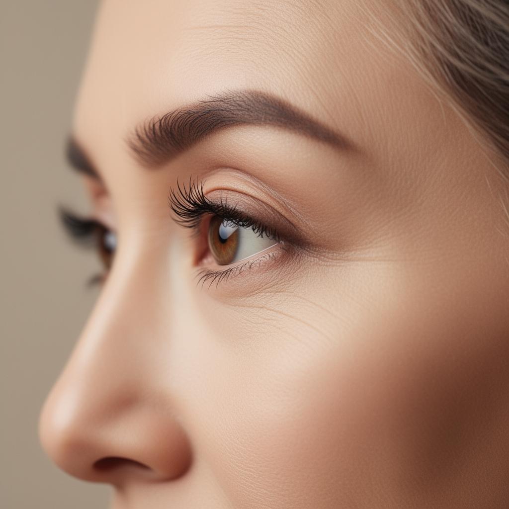 Detalhe do olho elevado — técnica Fox Eyes